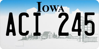 IA license plate ACI245