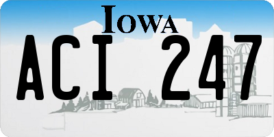 IA license plate ACI247
