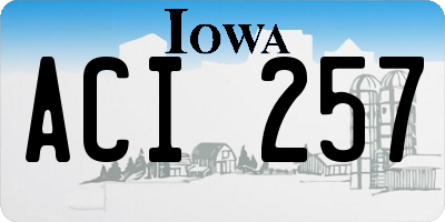 IA license plate ACI257