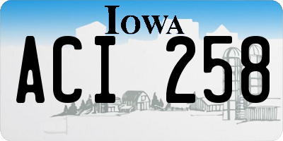 IA license plate ACI258