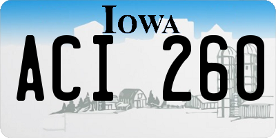 IA license plate ACI260
