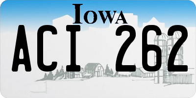 IA license plate ACI262