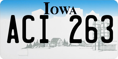 IA license plate ACI263