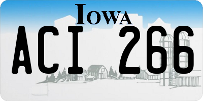 IA license plate ACI266