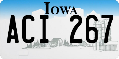IA license plate ACI267