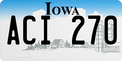 IA license plate ACI270