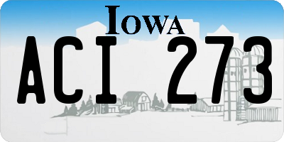 IA license plate ACI273