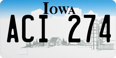 IA license plate ACI274