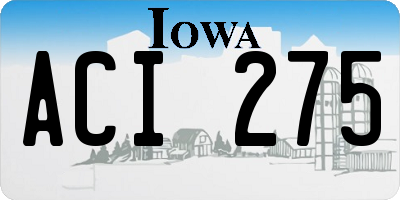 IA license plate ACI275