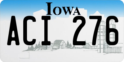 IA license plate ACI276