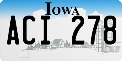 IA license plate ACI278