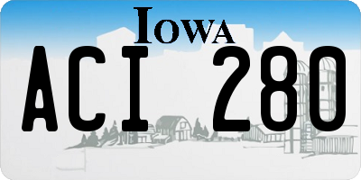 IA license plate ACI280
