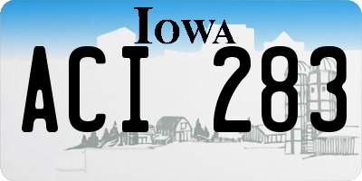 IA license plate ACI283