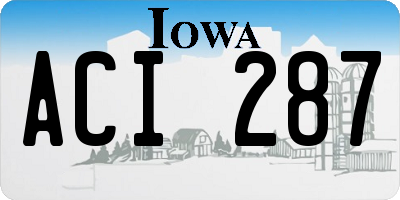 IA license plate ACI287