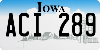 IA license plate ACI289