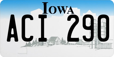 IA license plate ACI290