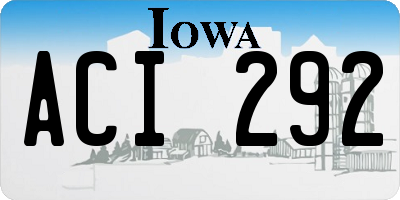 IA license plate ACI292