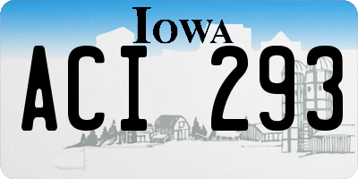 IA license plate ACI293