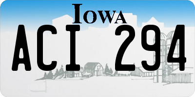 IA license plate ACI294