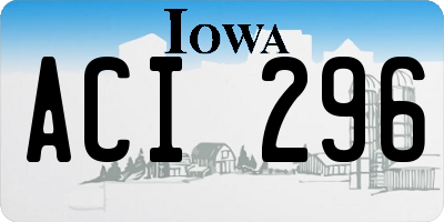 IA license plate ACI296
