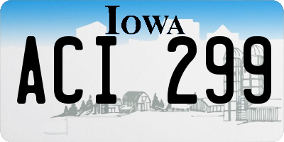 IA license plate ACI299