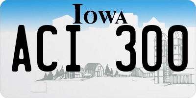 IA license plate ACI300