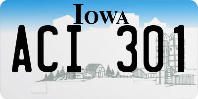 IA license plate ACI301