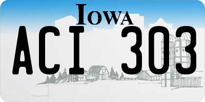IA license plate ACI303
