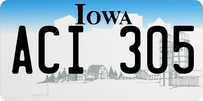 IA license plate ACI305