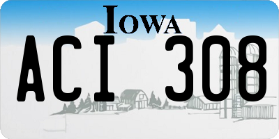 IA license plate ACI308