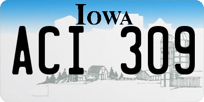 IA license plate ACI309