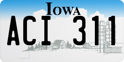 IA license plate ACI311