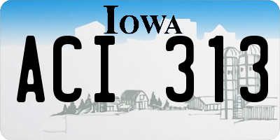 IA license plate ACI313