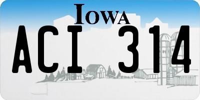 IA license plate ACI314