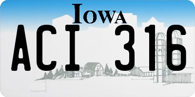 IA license plate ACI316