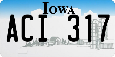 IA license plate ACI317