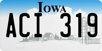 IA license plate ACI319