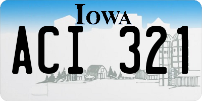 IA license plate ACI321