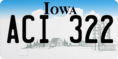 IA license plate ACI322