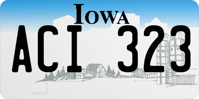 IA license plate ACI323