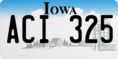 IA license plate ACI325