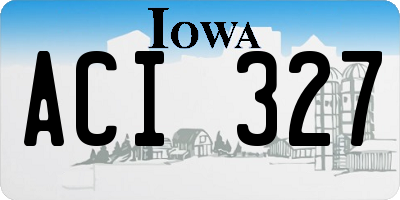 IA license plate ACI327
