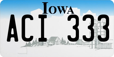 IA license plate ACI333