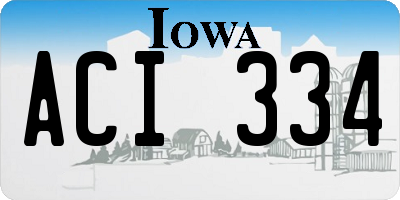 IA license plate ACI334