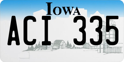IA license plate ACI335