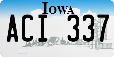 IA license plate ACI337