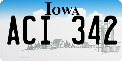 IA license plate ACI342