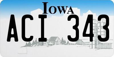IA license plate ACI343