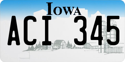 IA license plate ACI345