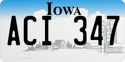 IA license plate ACI347